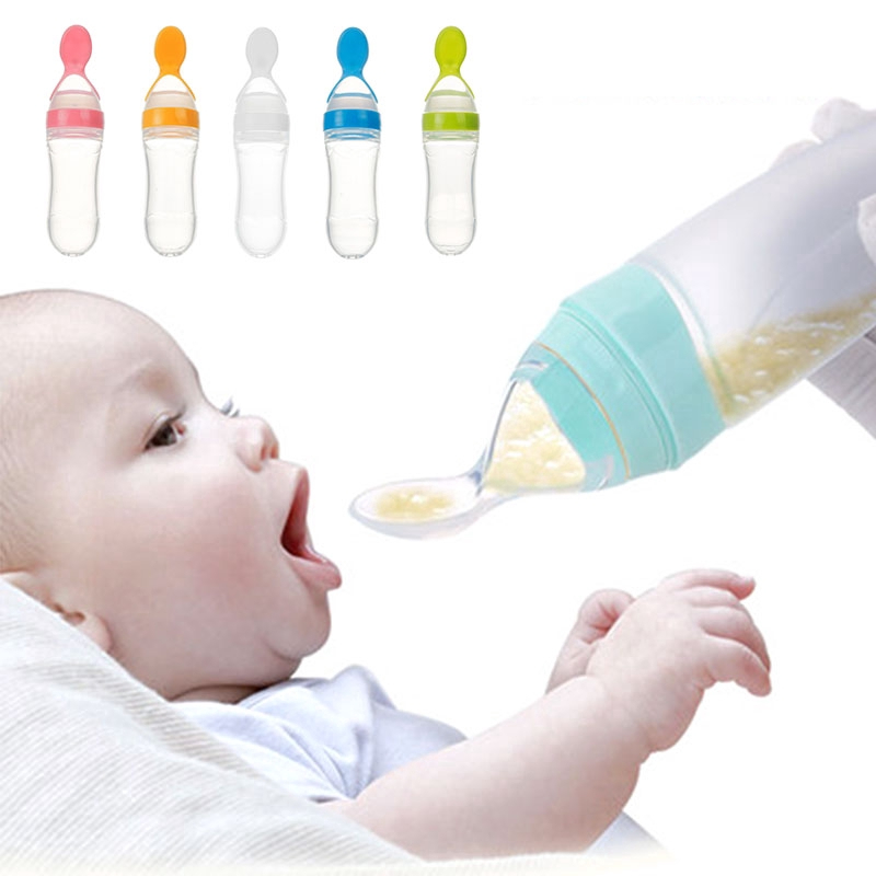 Silicone Baby Feeding Bottle with Spoon - photo 2