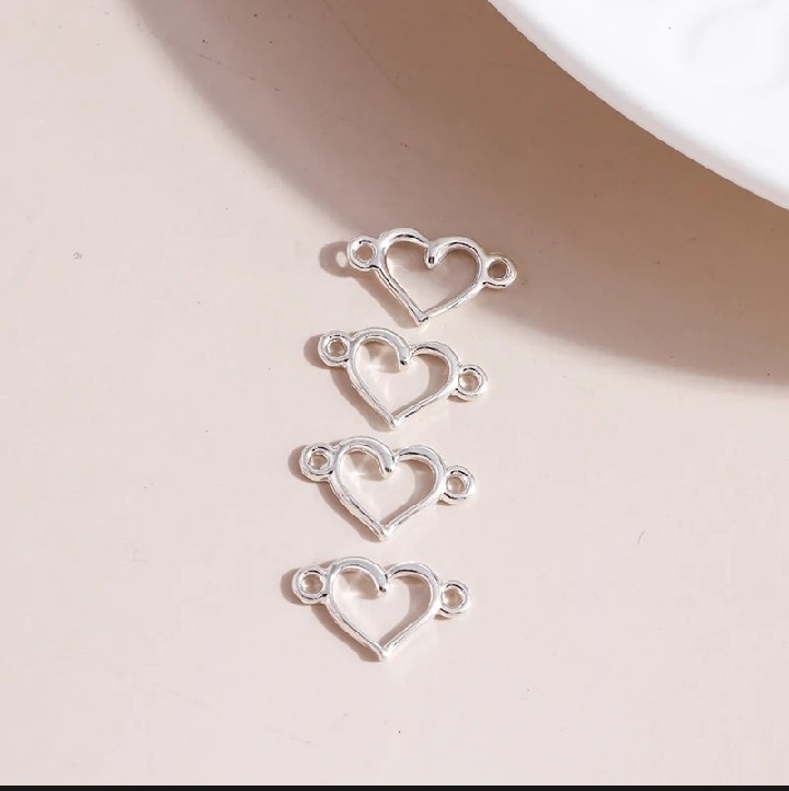 20 piece small heart connector charm for DIY jewelry, use in bracelets earrings and necklace, And it's use for resin art DIY