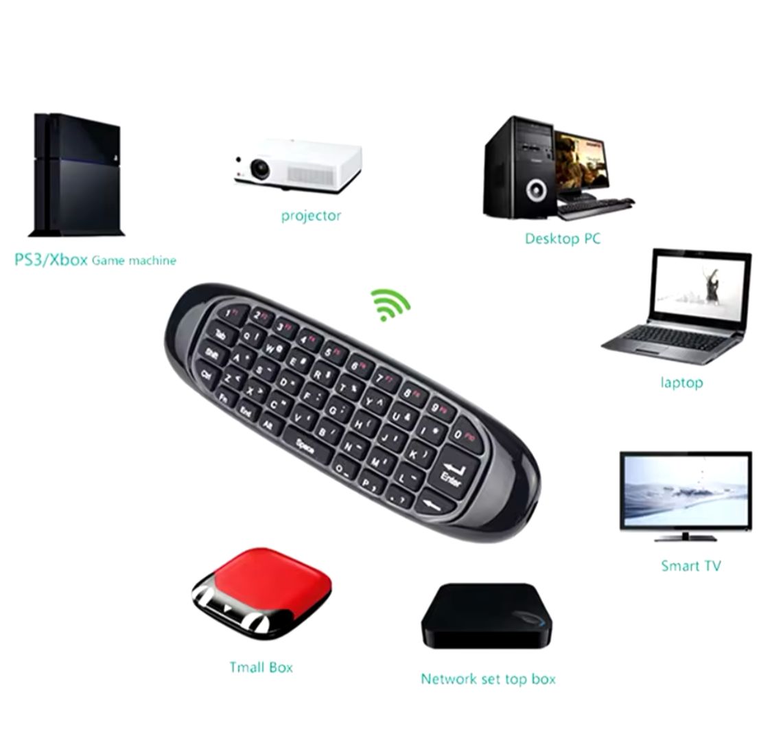 C120 RGB 7 BACKLIGHT VOICE AIR MOUSE FULL WIRELESS KEYBOARD 2.4GHz GYRO 360 VOICE CONTROL MIC