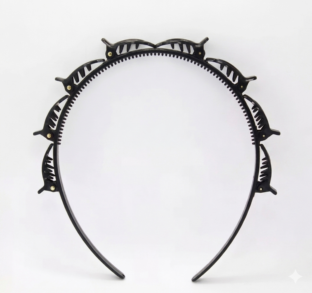 Hairstyle Twister Hair Band Double Bangs with Clip for Women & Girls