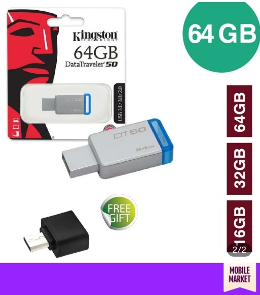 Kingston USB 3.0 with free otg gift for pc laptop and mobile 16gb 32gb 64gb 128gb