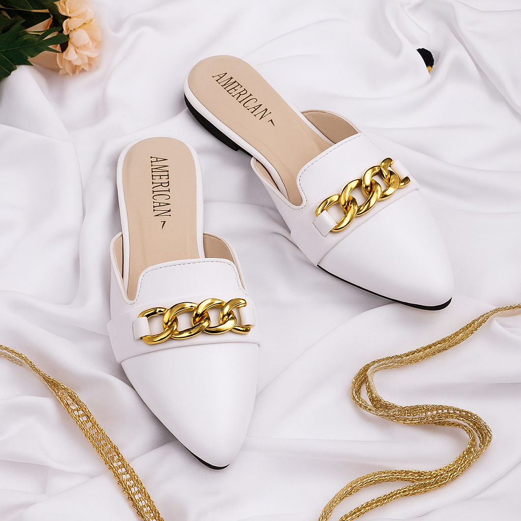 American Flat Loafers & Half Shoes Beautiful Chain Cut Shoes & Slip-On For Women Best Stylish Loafers