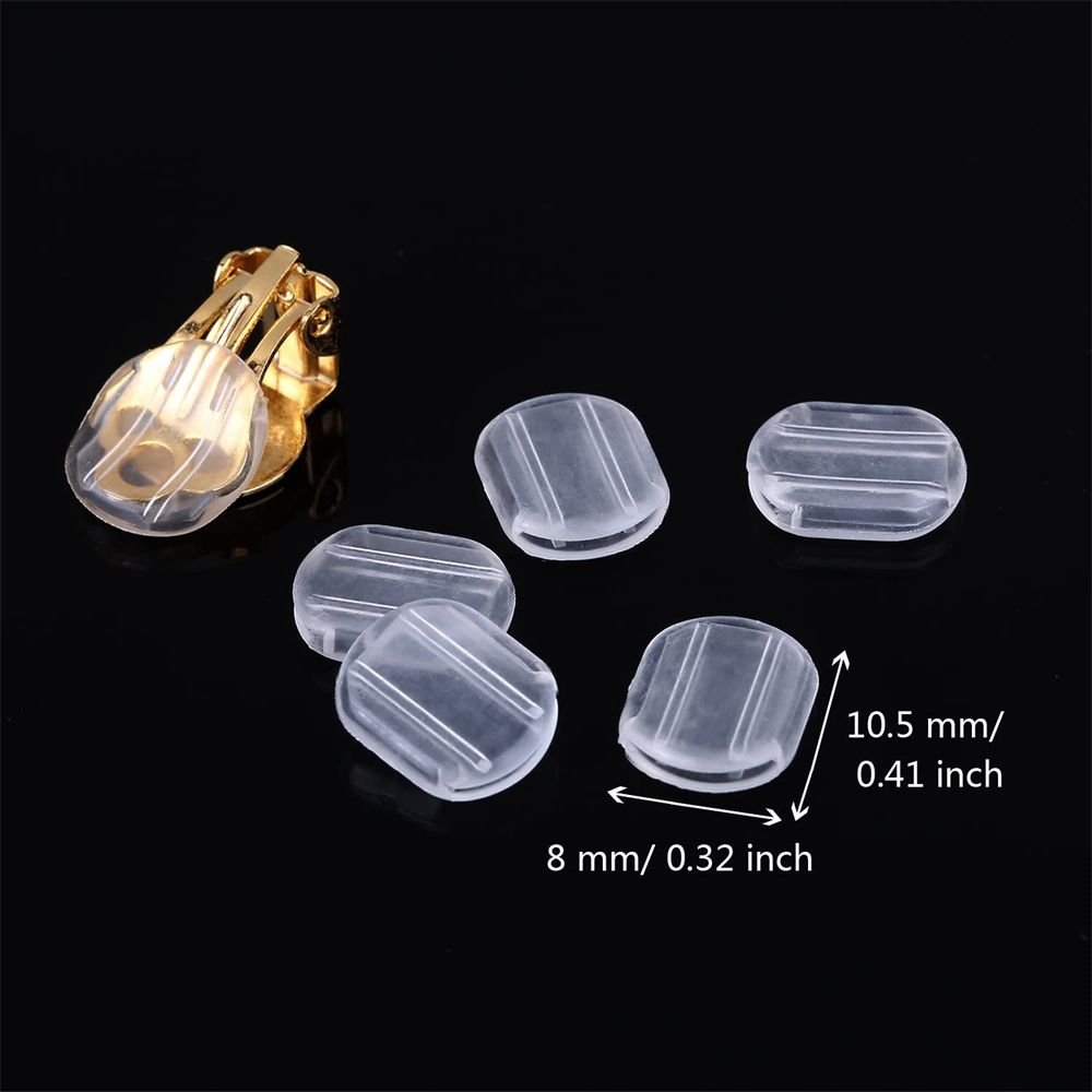 50pcs Earring Clip Backs Converters Pierced Clip-on Earring Converter Components Findings for DIY None Pierced Ears Jewelry