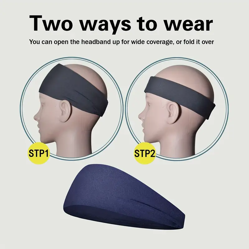 Sports Headbands for Men ,Moisture Wicking Workout Headband, Sweatband Headbands for Running,Cycling,Football,Yoga,Hairband