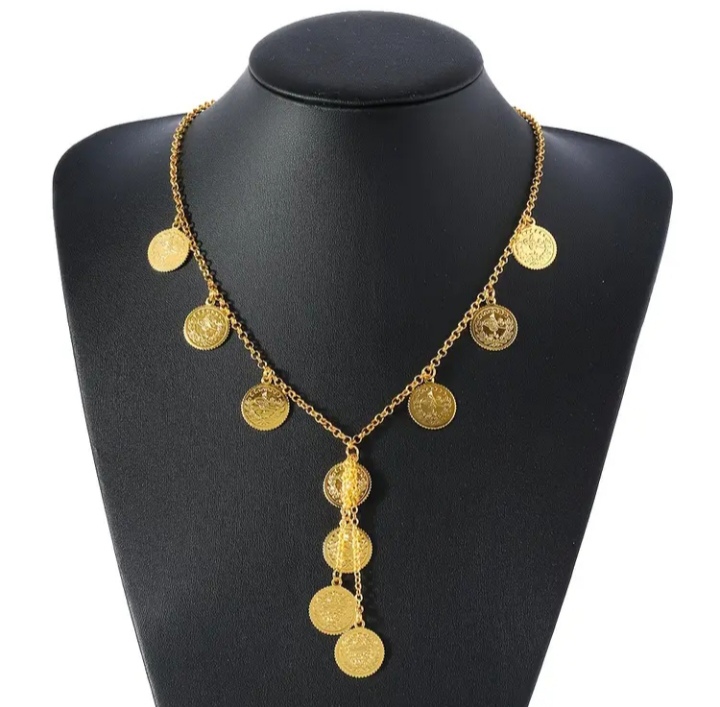 Style vintage coin tassel necklace with western flair