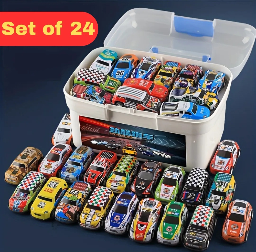 Alloy Car Model Diecasts Vehicle Toys For Kids Pull Back Metal Auto Racing Car Children Toy Gifts | Best Die Cast Cars | Best Gift For Children and Boys | Available in 12 Piece and 24 Piece Sets
