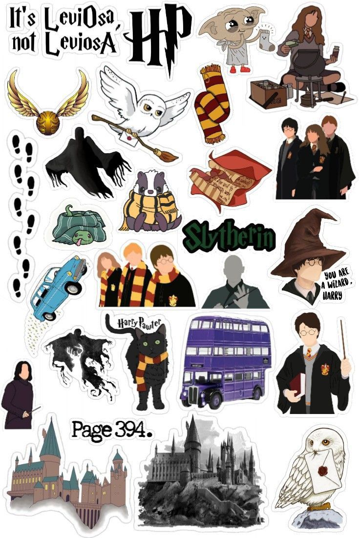 Harry potter sticker sheet uncut use for notebook laptop phonecover