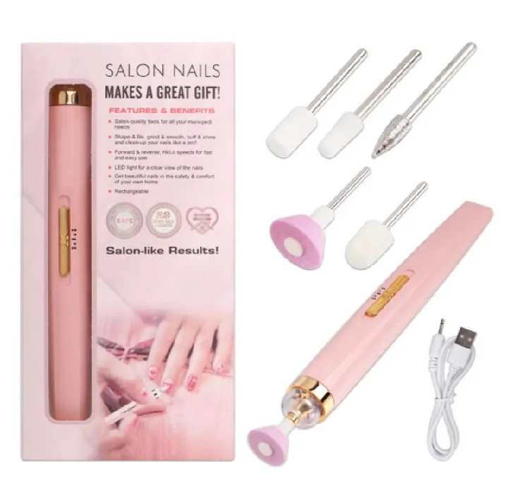 Pro Nail Drill Set: Rechargeable Flawless Salon

Electric Nail Drill with Manicure Pen Shape - Grinding, Acrylic Art, Cuticle Clean, Gel Remover, Nail Art Milling Cutters - Complete Manicure and Pedicure Tools Kit