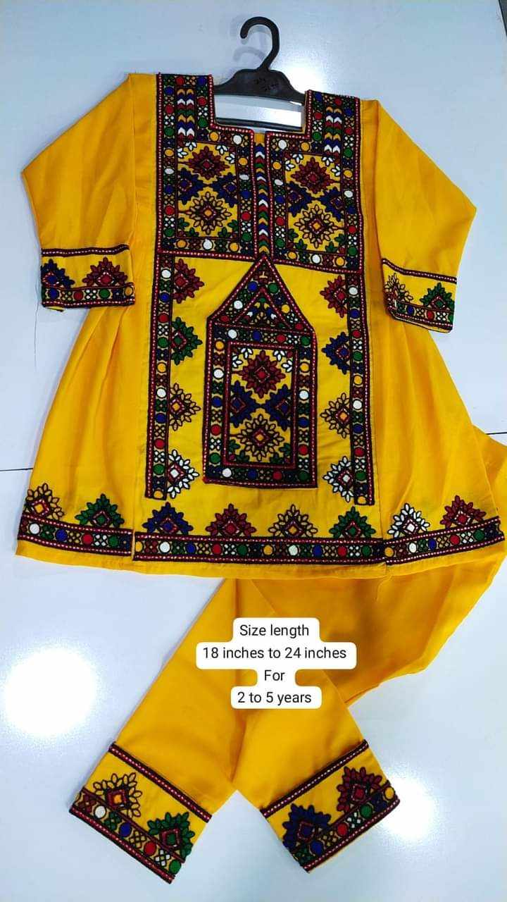 girls Balochi ghagha Frocks kundi work