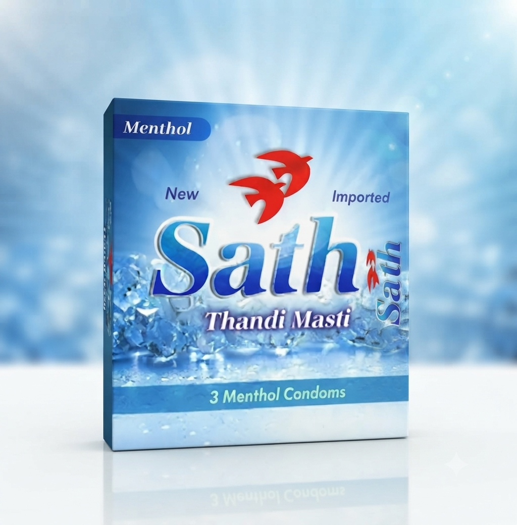 Sathi Menthol Condoms Pack of 3 – Cooling Sensation, Comfortable Fit & Reliable Protection
