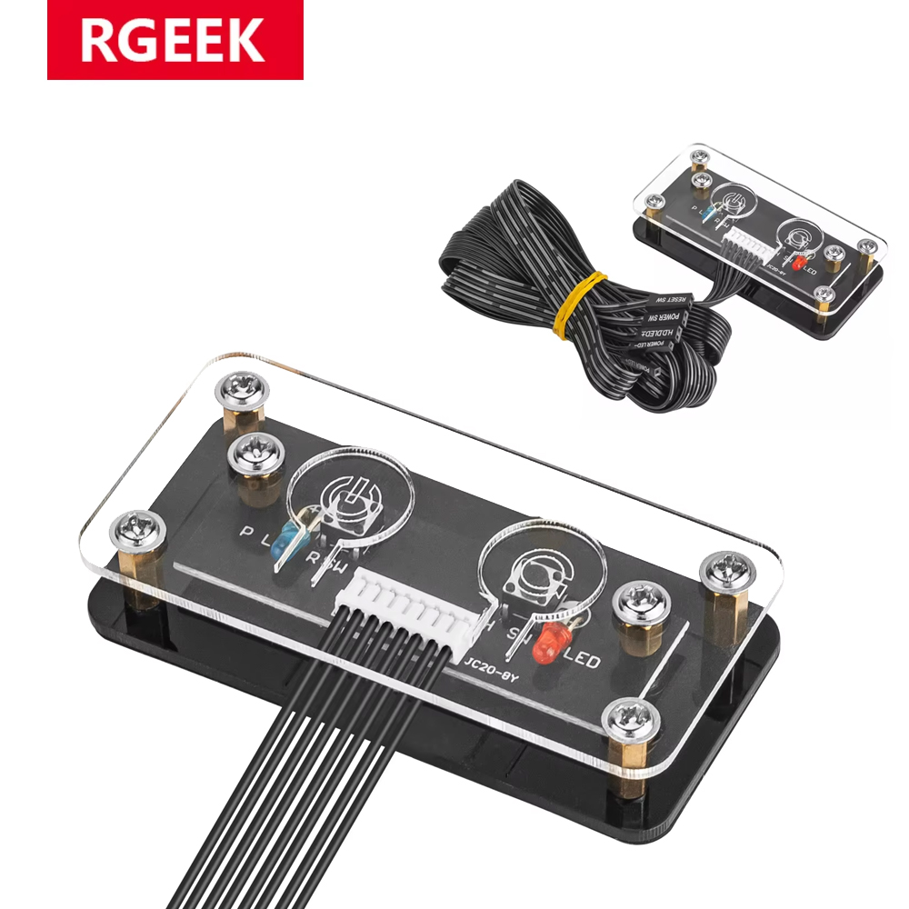 RGEEK Desktop Computer PC Power Switch Button Cable External Restart Computer  PC Case Motherboard Switch On Off Power SW Cables