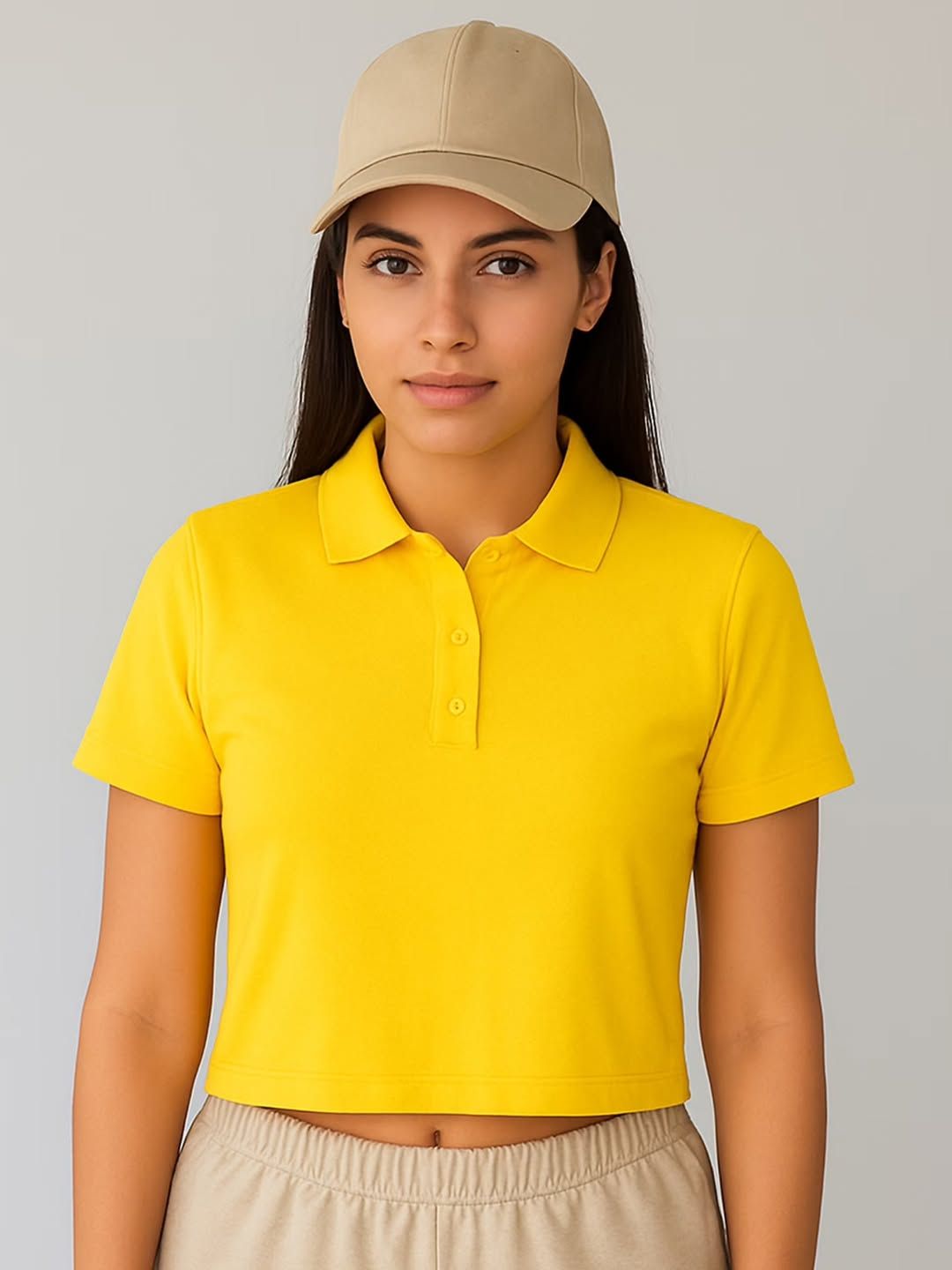MI'TESORO Women's Short Sleeve Boxy Cropped Polo T-Shirt Polo Cropped T-Shirt - a timeless classic with a modern twist! for Girls/Women