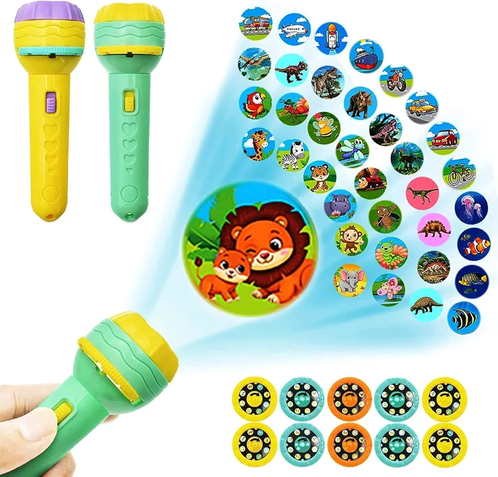 3 Slids, 24 Patterns Projector Flashlight Torch, Kids Projection Light Toy Education Learning Night Light Before Going To Bed Best Gift For Kids 7 Years Boy Or Girl Learning And Playing(Multi)
