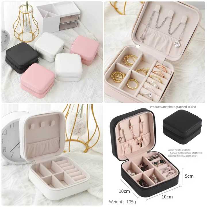 Jewelry Organizer Box with Multiple Compartments | Portable Jewellery Storage Case | Ring, Earrings, Necklace & Bracelet Organizer | Travel Jewelry Box