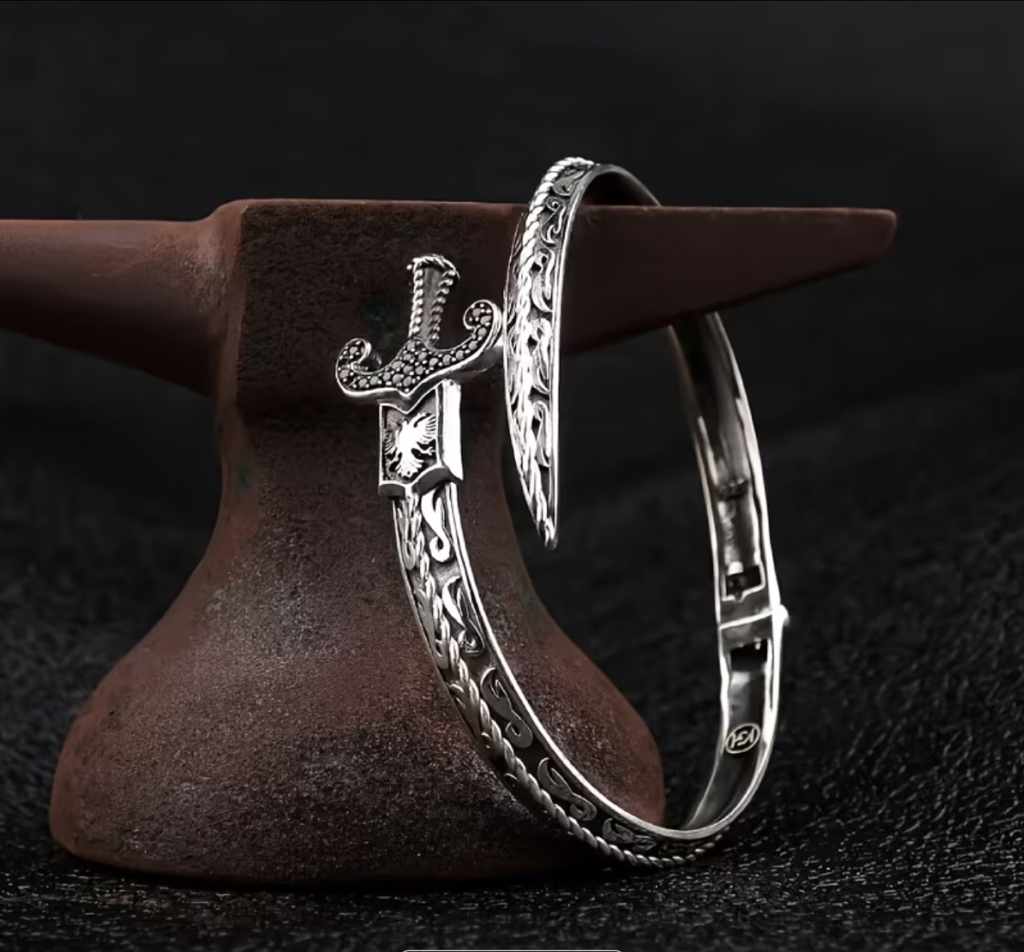 Sword Shaped Adjustable Bracelet with Opening, Jewelry Gift 1pc for men and women