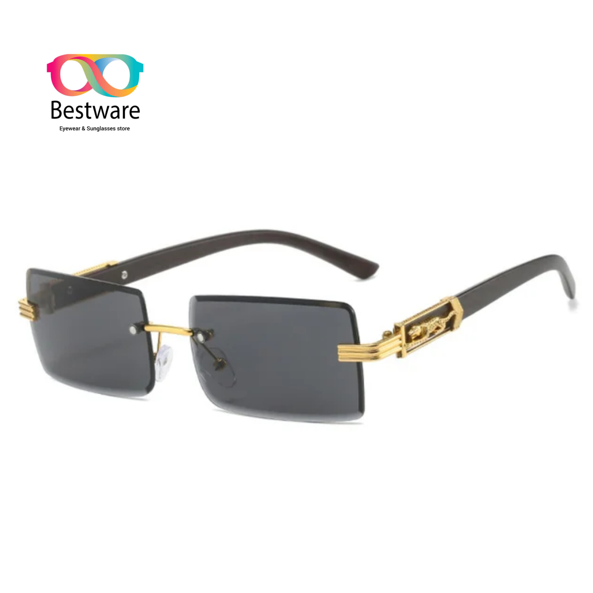 New Rimless Sunglasses.Leopard Side Sunglasses . imported quality Sunglasses for men women. Glasses for Men. Men Sunglasses. Women Sunglasses. Unisex Sunglasses. Rimless Sunglasses.