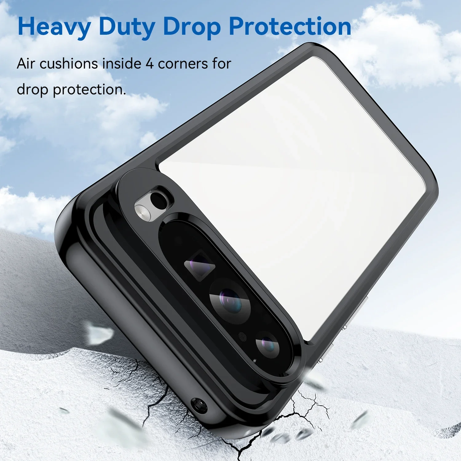 Luxury Acrylic Phone Case for Google Pixel 9 8 7 Pro XL 8A 7A 6A Full Protection Transparent Back Plate Drop Protection Cover