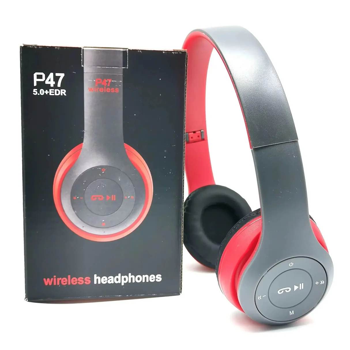 P47 Wireless Bluetooth Headphones | Foldable Stereo Headset with Mic | TF Card & AUX Support | Rechargeable Portable Headphone