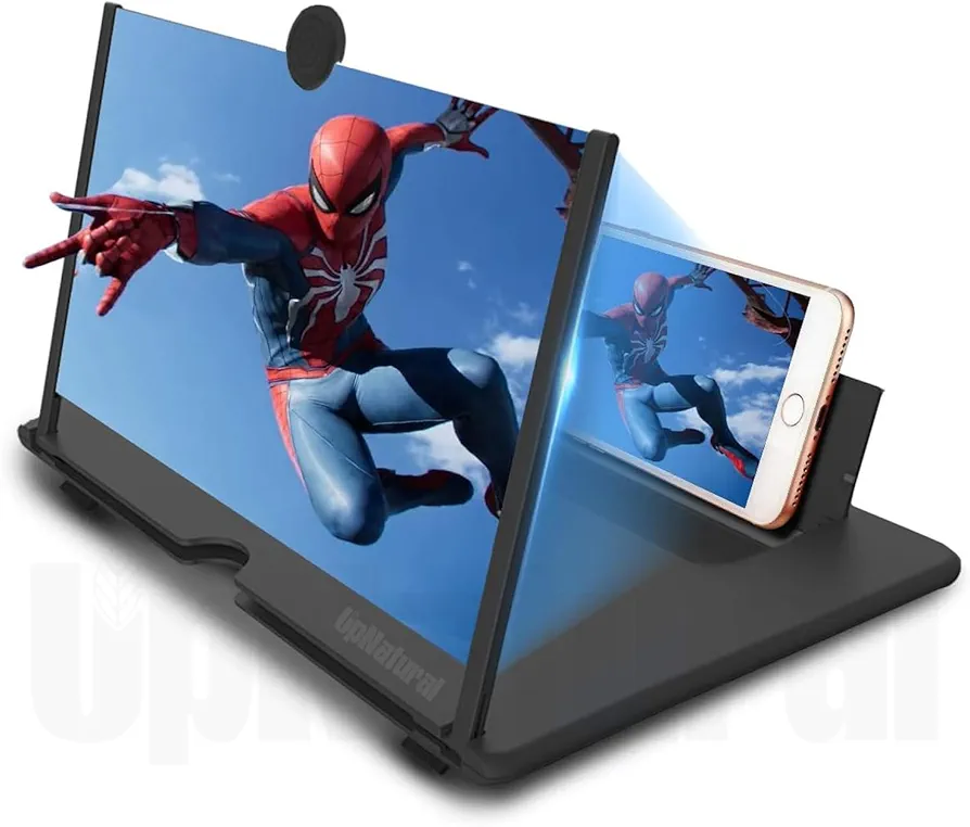 Yilu 12'' Screen Magnifier, 3D Lens Pull-Out Screen Magnifier For Movies, Videos, And Gaming, Mobile Phone Magnifier with Screen Amplifier，Supports All Smartphones