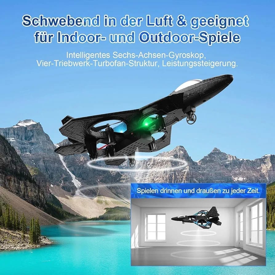 Remote Control Foam B2 Bomber Fighter Jet 888 RC Airplane for Kids & Adults Lightweight EPP Foam Aircraft with LED Lights & Rechargeable Battery