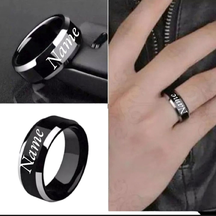 Customized Black Name Rings – Premium Stainless Steel with Free Engraving & Gift Box