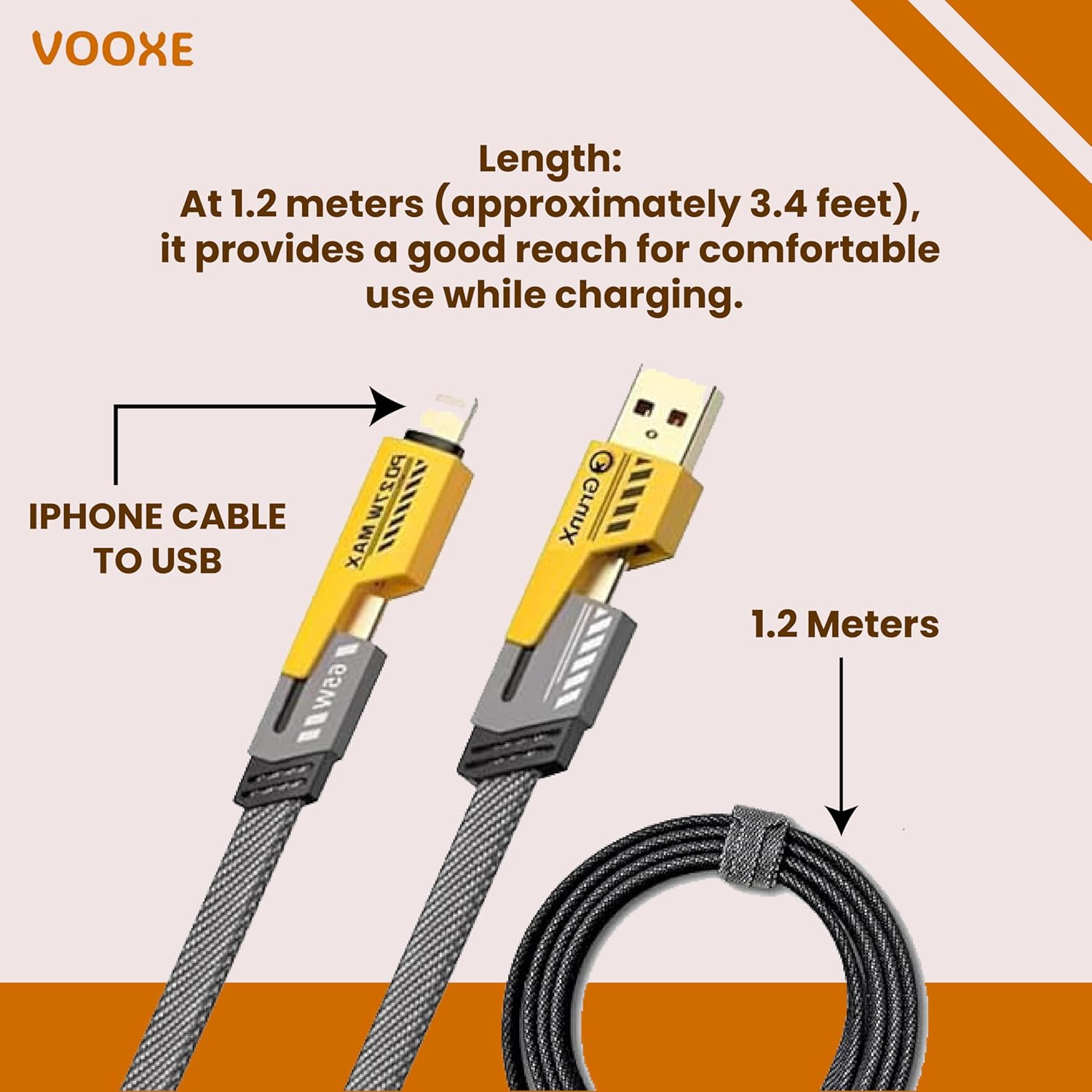 4 in1 65w and 27w Fast Charging Data Cable Nylon Braided Magnetic A Port To Type C-Cable To USB,USB To C Type USB A To Cable Laptops (Multipurpose)