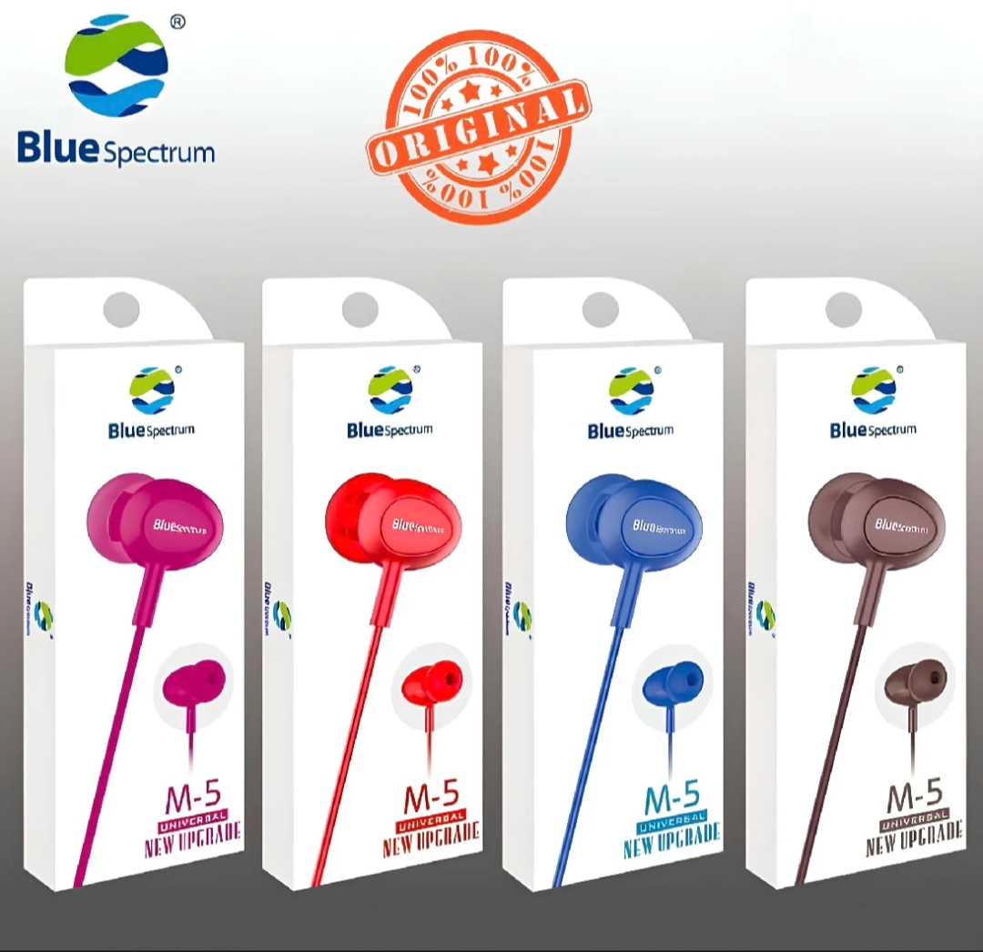 Blue Spectrum M5 Original 3.5mm Handsfree | High Bass Stereo Earphones with Noise Reduction Mic | Universal Wired Headphones for All Smartphones & Devices price in Pakistan
