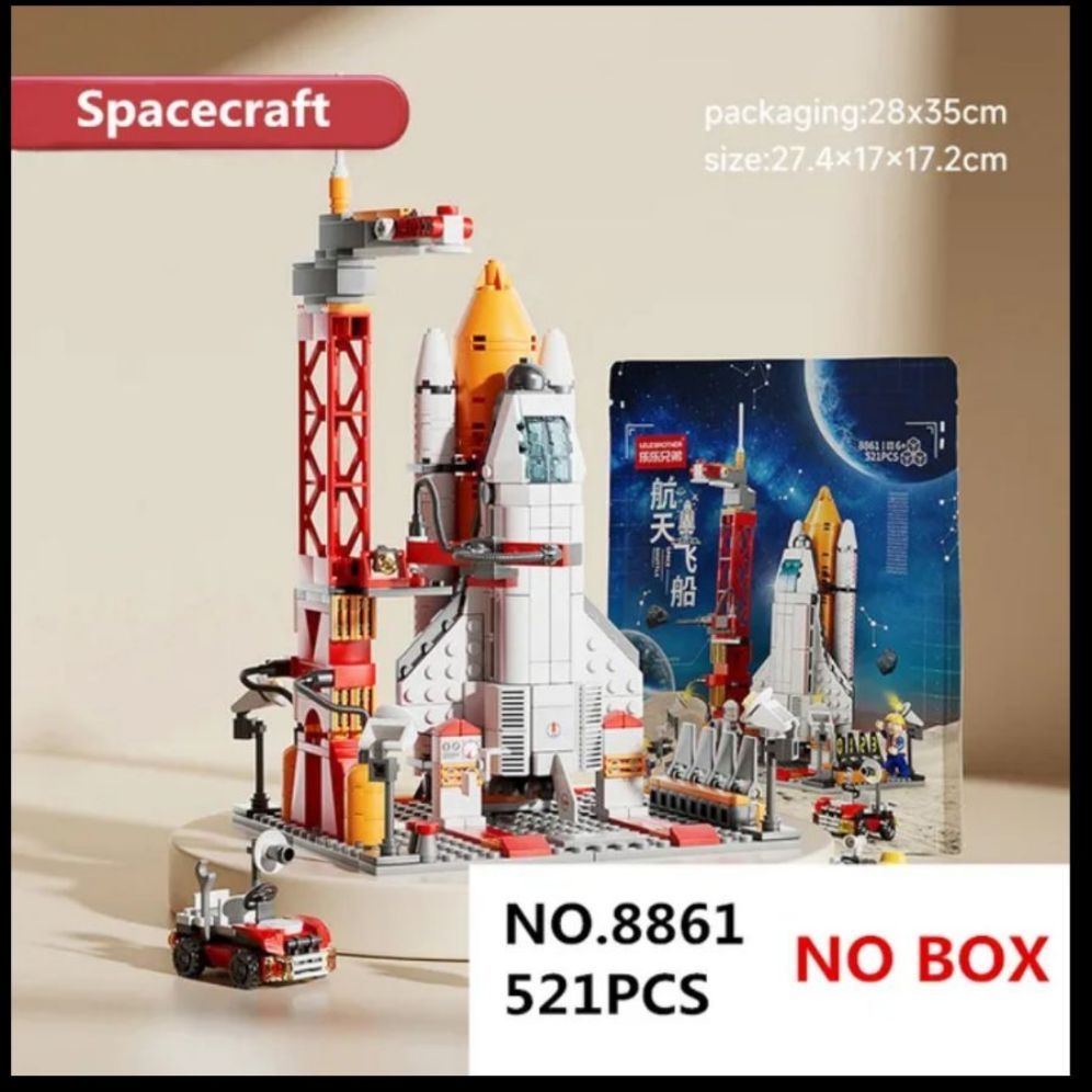 Launch center Model building blocks spaceship space port with minifigures bricks construction blocks ABS PLASTIX WITHOIT BOX 521 PIECES Legos model