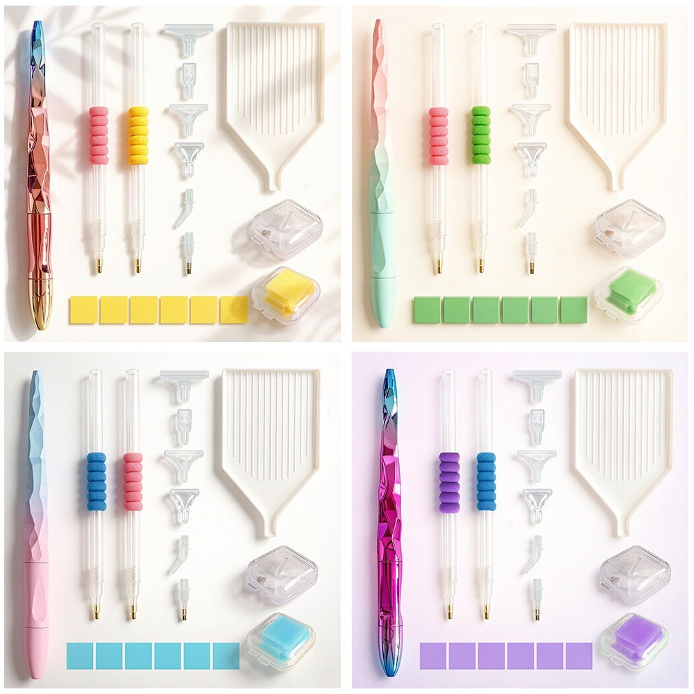 5D Diamond Painting Tools Kit Diamond Art Drill Pen Tray Wax Pen Tips Accessories for Adult DIY Embroidery Cross Stitch Supplies