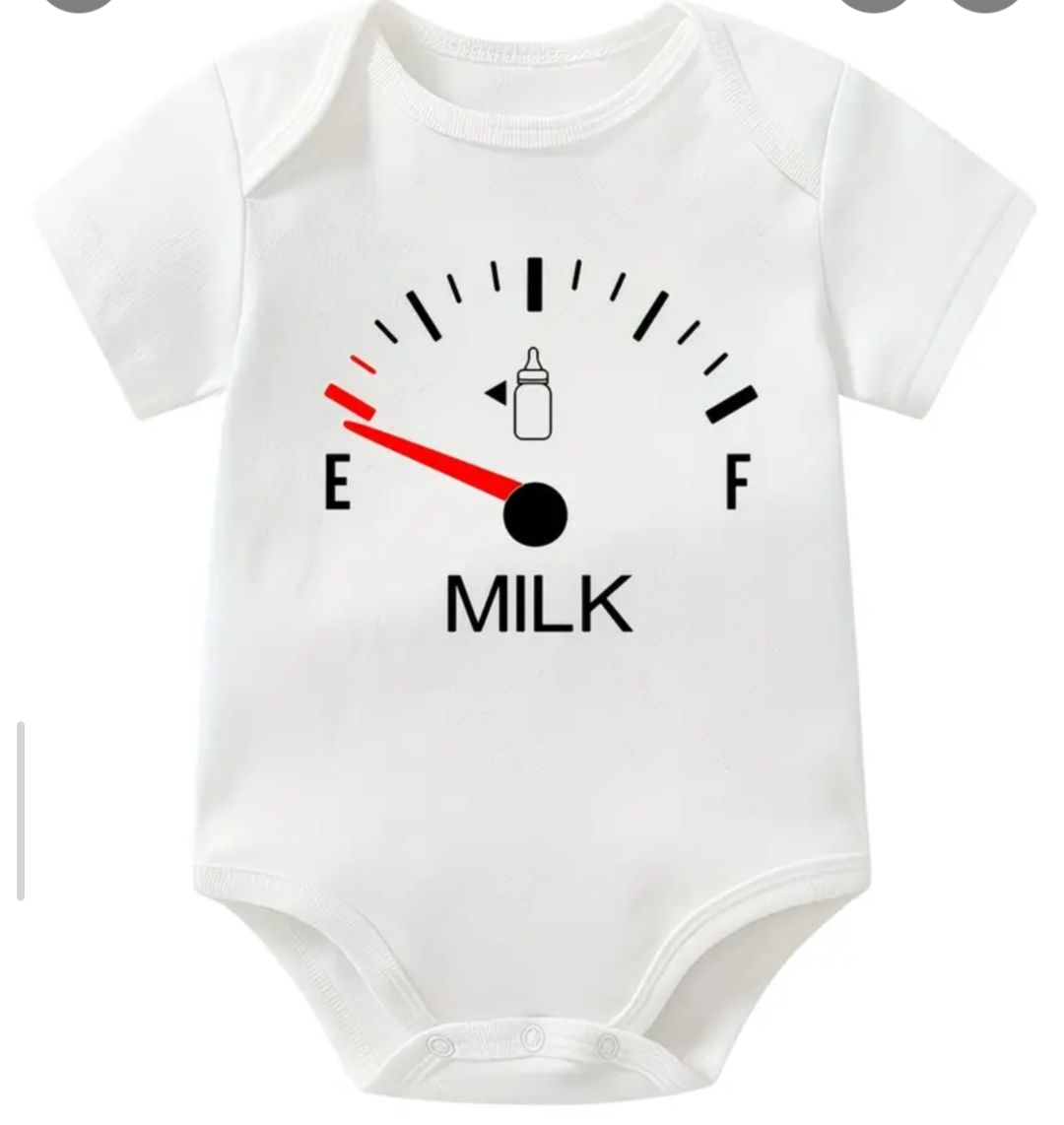 Washable Cotton Rompers For kids jump suit Check Diaper /50% mommy / Milk meter
