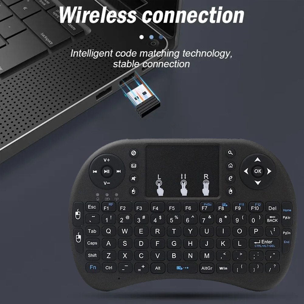 MRSVI I8 2.4G Mini Wireless Keyboard Classic Black Air Mouse Remote Control Touchpad for Android TV Box PC Smart TV