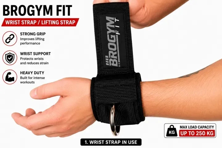 BROGYM FIT Premium Ankle Cuffs for Cable Machines – Adjustable Gym Workout Straps