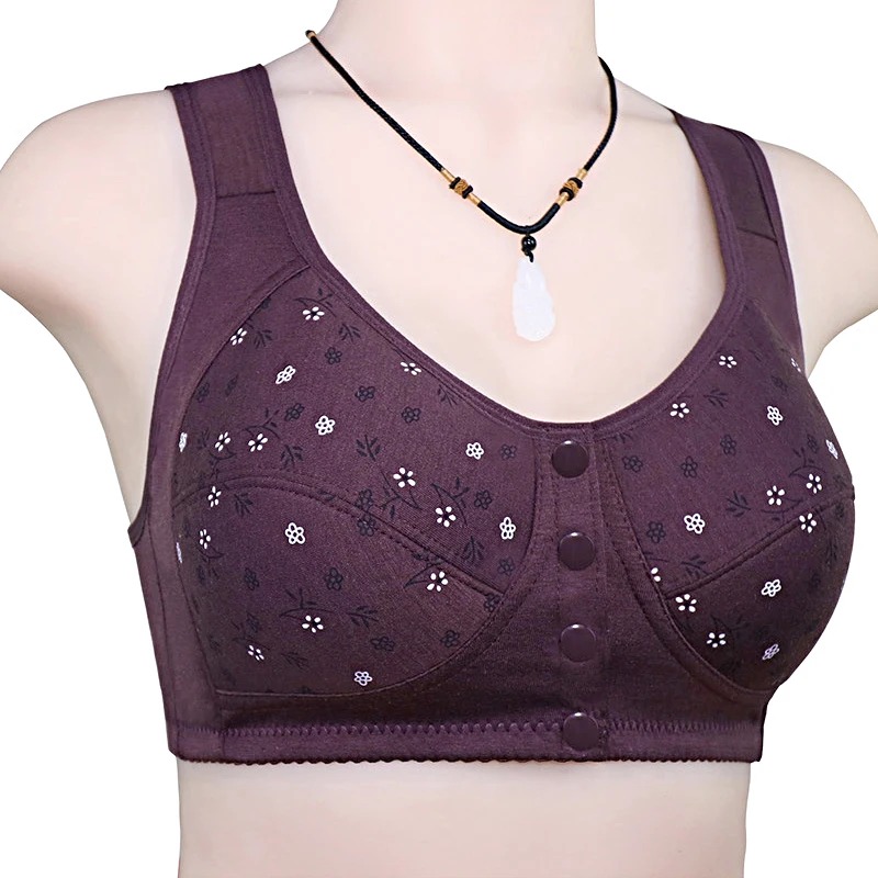 Women's Cotton 3 Button Maternity Nursing Bra