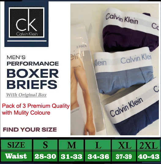 Pack of 3 underwear boxer for Men with pure cotton premium quality materials very comfortable for wearing through out year