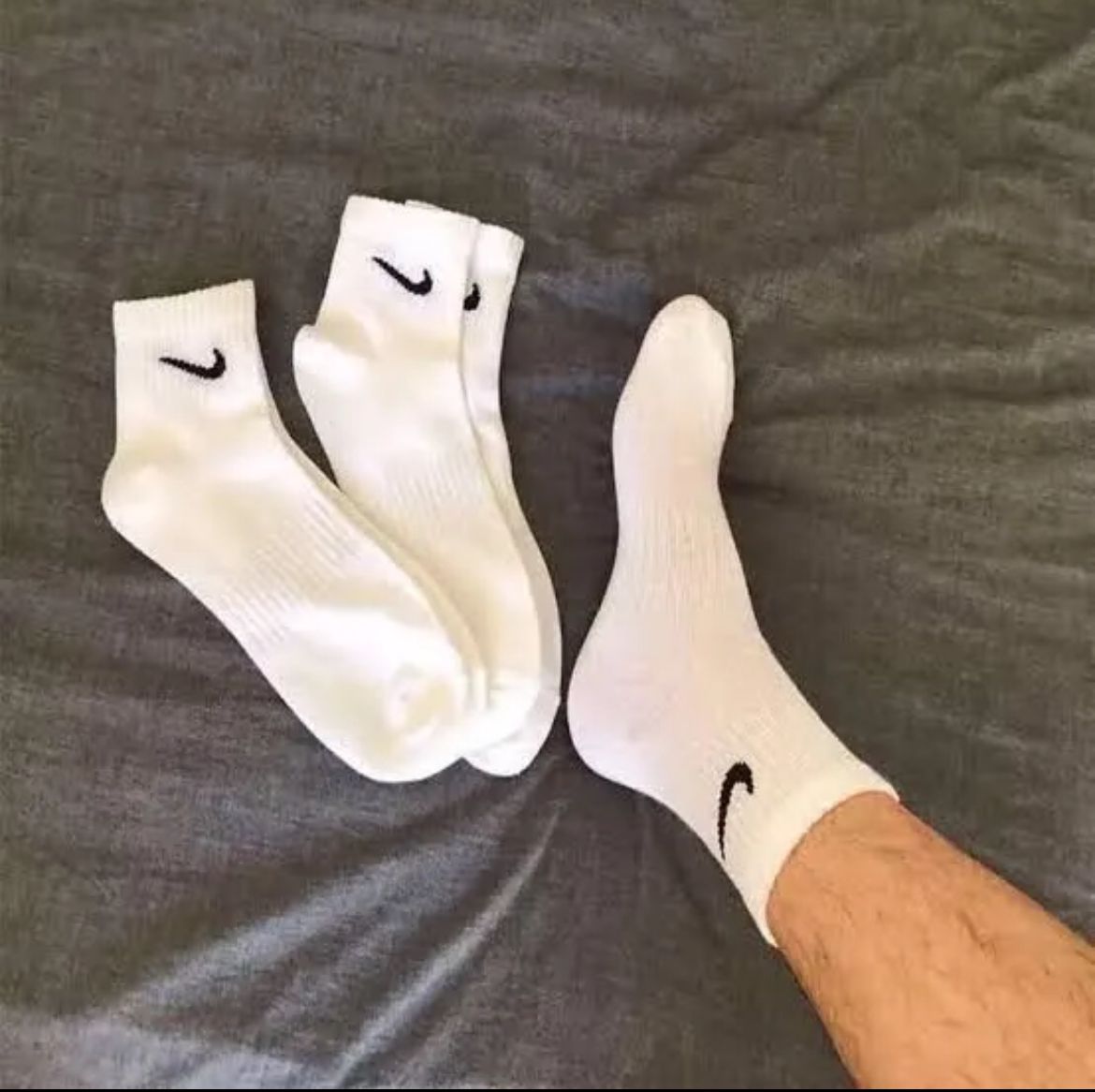 mens nike ankle socks white