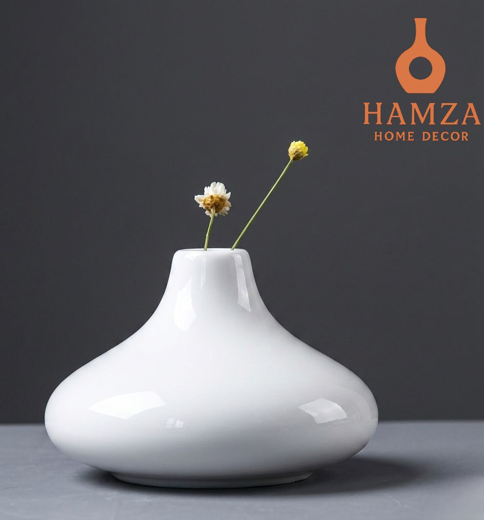 Black & White Minimalist Vase – Handmade Ceramic Home Decor Accent