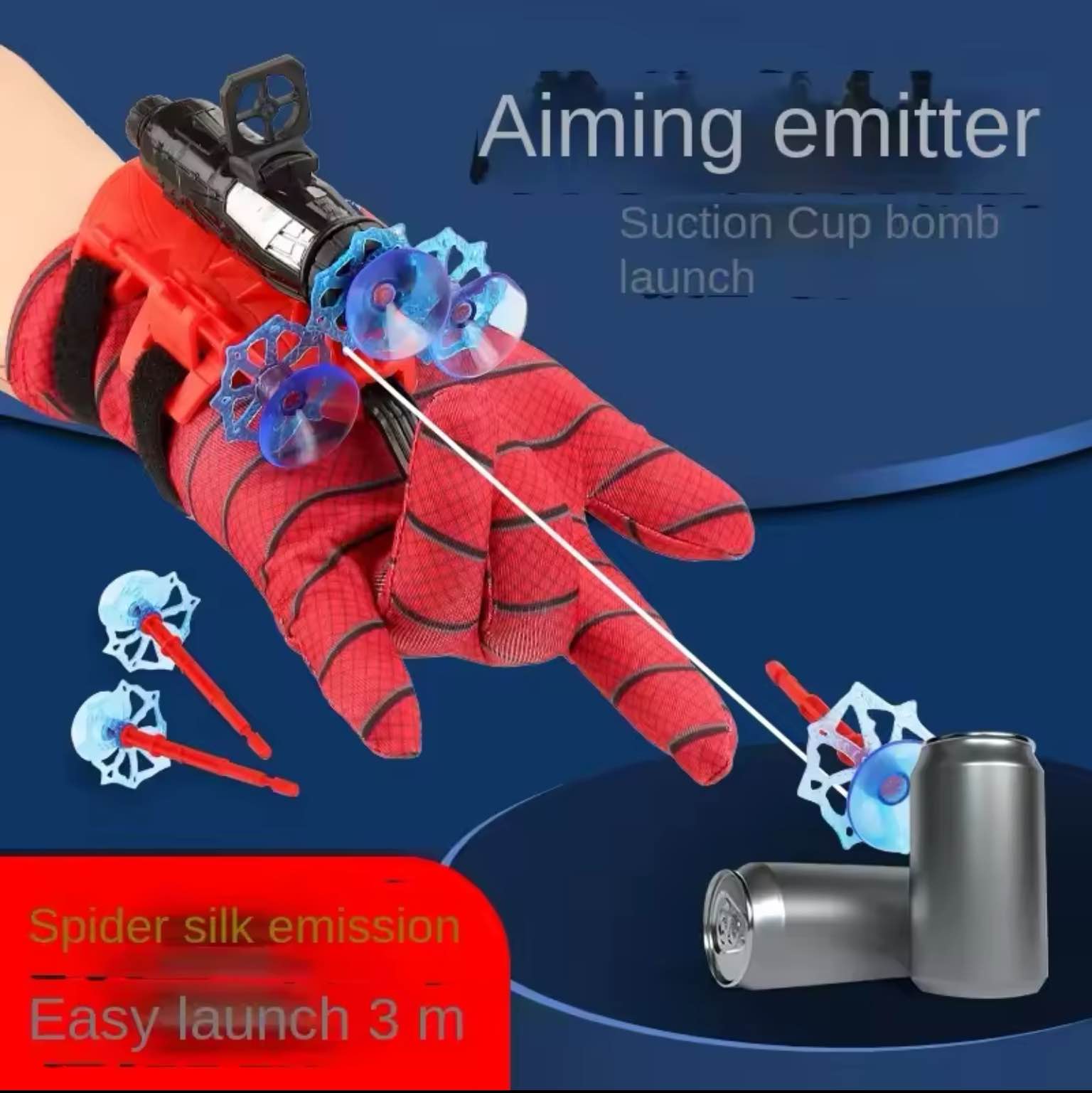 Marvels SpiderMans Cosplay Cobweb Launcher Kids Anime Action Figures Gloves Emitter Soft Bullet Gun Suction Ejection Classic Toy