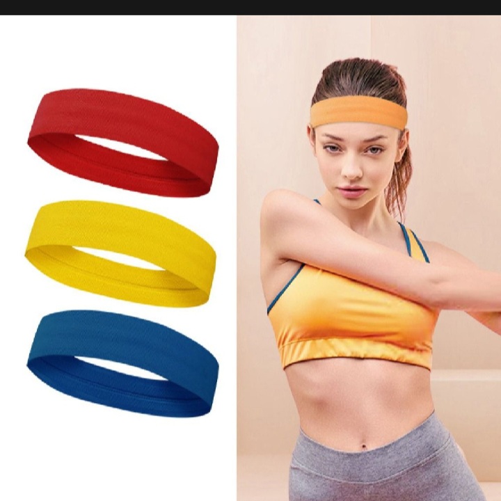 Sports Headband Cotton Elastic Sweatband Basketball Sports Headband Women Men Gym Fitness Sweat Hair Band Volleyball Tennis Running price in Pakistan