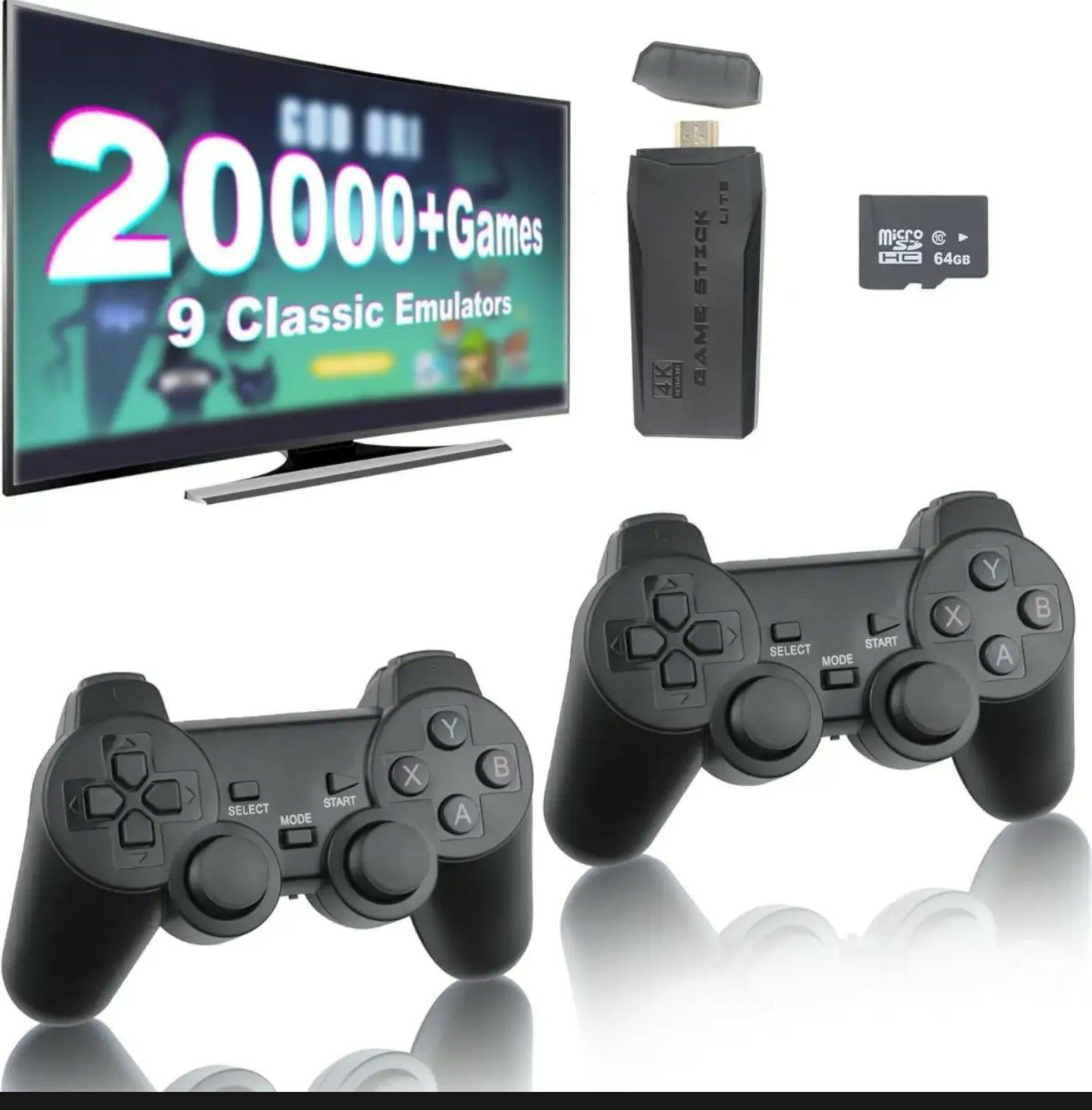 Video Game Stick Lite 4K Video Game M8 Console 64GB Double Wireless Controller For 20000 Retro Games Kid Xmas Gift