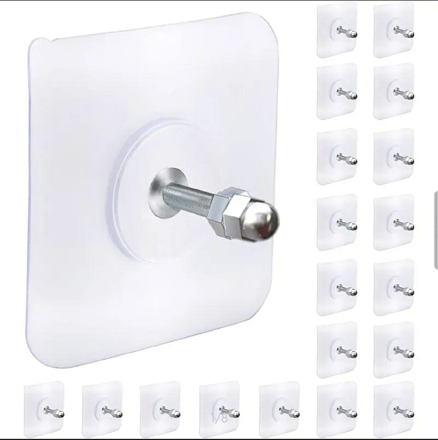 Pack 1 2 5 10 20 Pcs Self Adhesive Screw Hook Stickers Heavy Duty Drill and Nail Free Sticky Suction Cup Wall Hanging Hooks Transparent Punch Free No Scratch Strong Ceiling Hanger Hook Sticker self adhesive screw