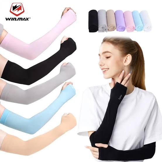 Hand And Arm Summer Finger Sleeves For Man 1 Pair (2Pcs) Ice Cool Silk Wearing sports Sleeve Cover Sun Light protection