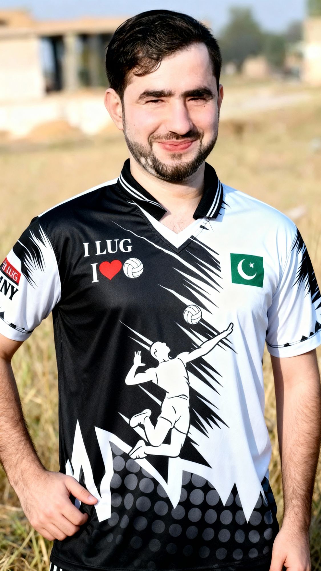 Volleyball Polyester Digital Printed Sports Shirt with V-Shape Collar – Special Volleyball Player Jersey (Mohsin Smoat T-Shirt)
