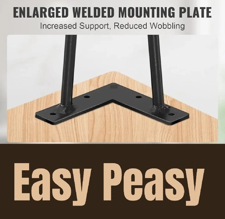 Heavy Duty Metal Table Legs – Industrial Iron Base for Coffee Table, Dining Table & Live Edge Tops – Matte Black Powder Coated, Custom Size Available