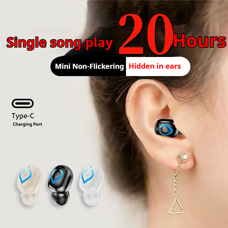 Mini Bluetooth Headset Single Wireless Earphone Music Earpiece for Cellphones Computer