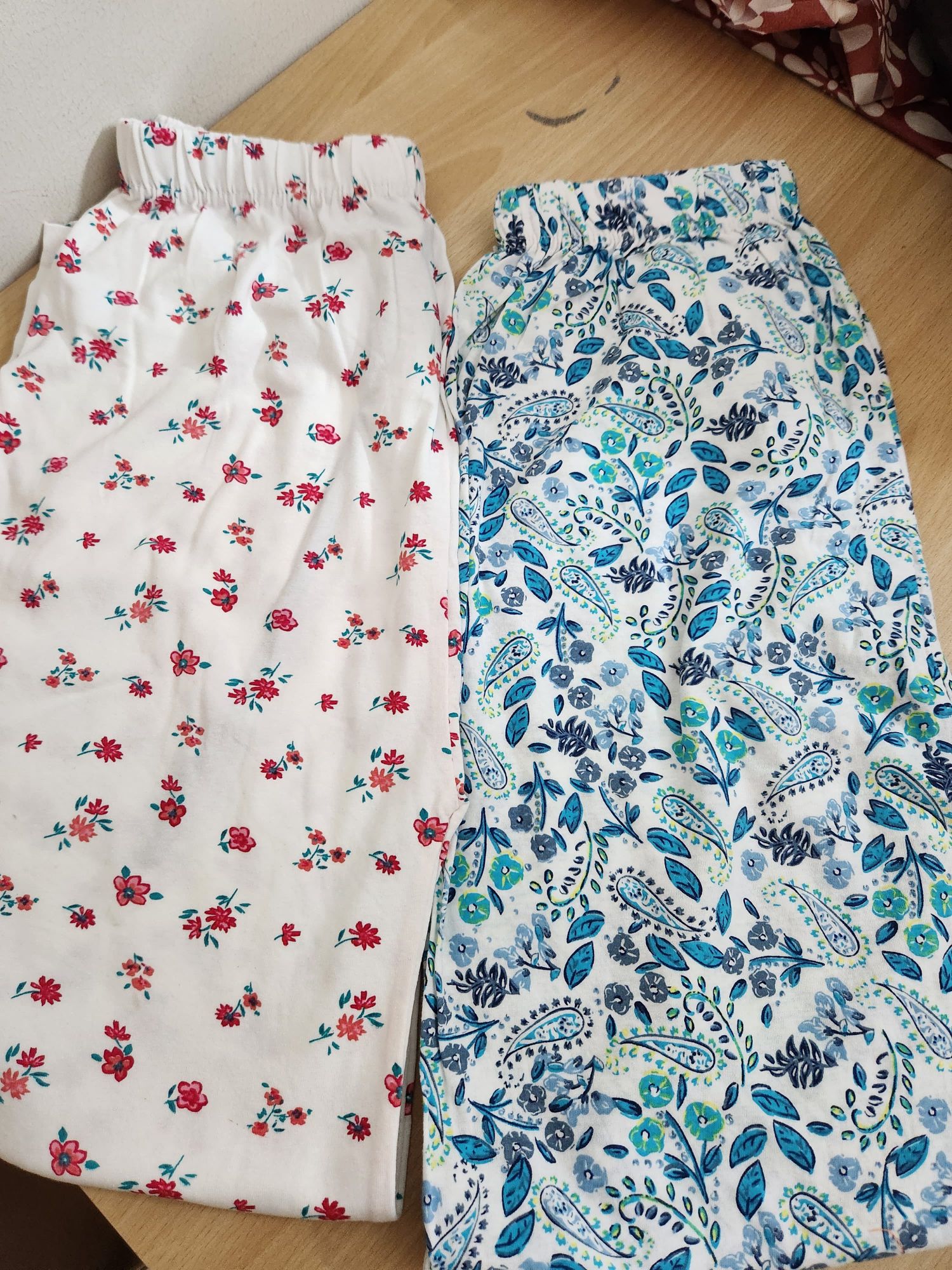 Pack of 2 random colour printed ladies breatheable cotton jersey trousers pajama