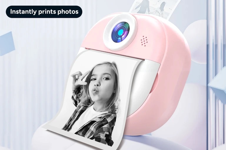 Instant Print Camera for Kids, Dual Selfie Digital Camera with 1080P HD Videos Recoding  & Selfie Instant Photo Printer for Girls | Thermal Printer | 2.4" IPS Screen | Birthday Gift for Girls & Boys | Mini Portable Camera with Games