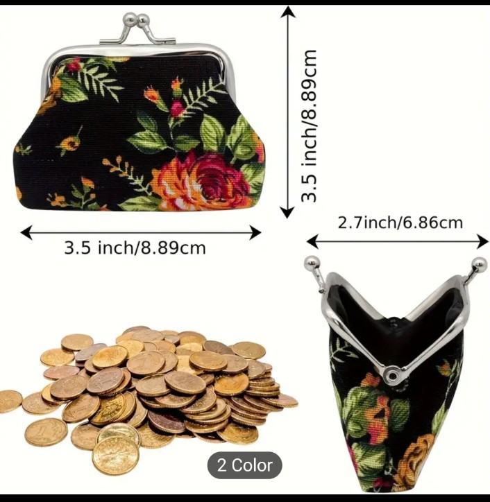 Ten Rose Flower Antique Coin Purses, Fabric, Hand Wash or Professional Dry Clean, for Daily Use, Wedding Parties and Party Favors