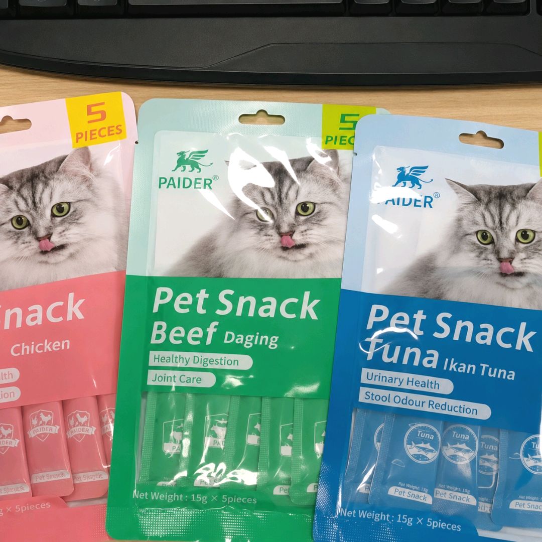 PAIDER Creamy Cat Treat Pack of 5 Strips (75g) | Lickable High Protein Cat Snack | Creamy Wet Treat for Kittens & Adult Cats
