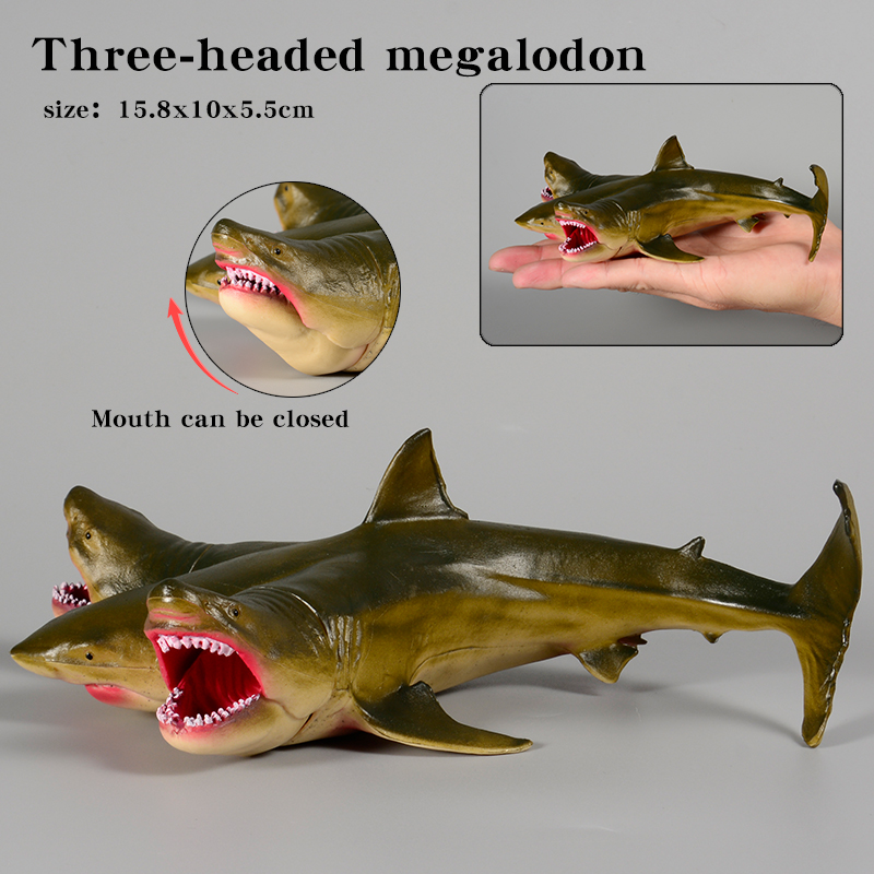 Savage Marine Megalodon Shark Action Figure - Classic Ocean Animals Sea Life Model PVC Collection Toy for Kids