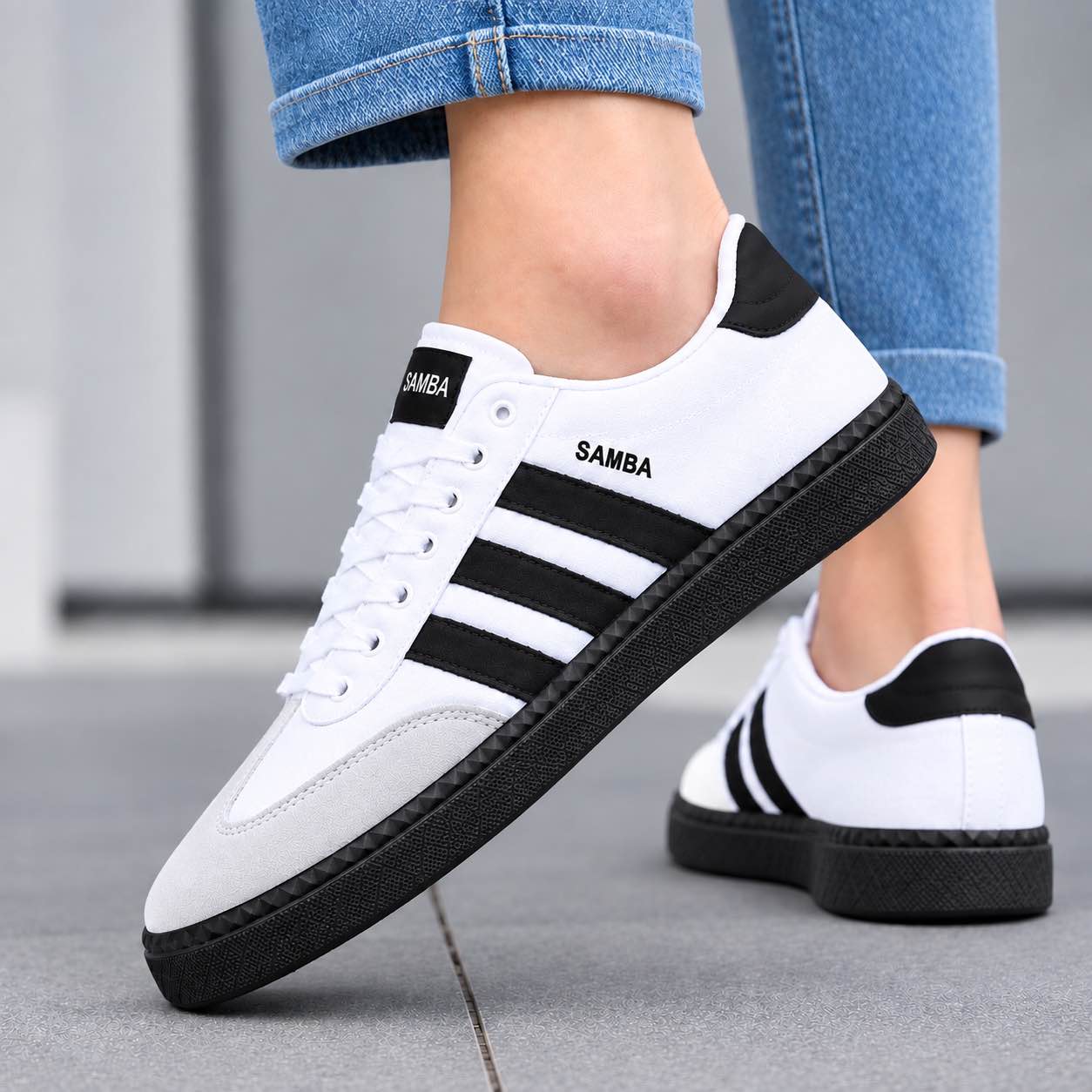 Samba Style Sneakers for Men & Women | White Black Casual Shoes | Trendy Sneakers | Shoes For Boys & Girls | Latest Trending Sneakers | Men Shoes |
